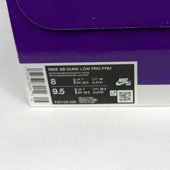Nike Dunk SB Low Pro Big Money Savings Mens Size 8 FZ3129-200 Brown White - Picture 3 of 12